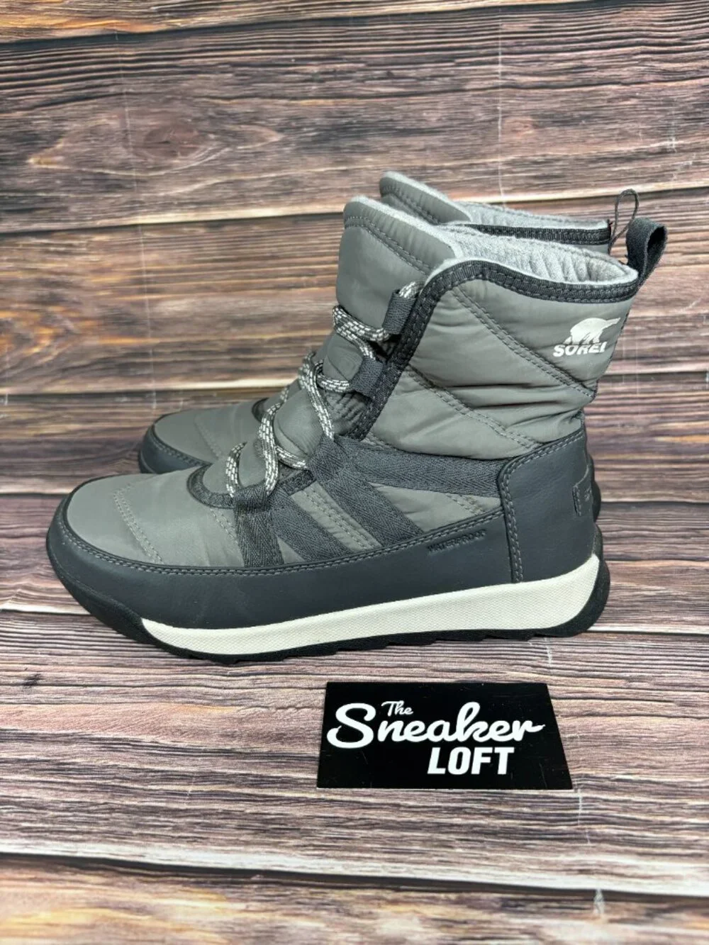 Sorel Whitney II‎ Short Lace Waterproof Gray Boots Women's Size 6